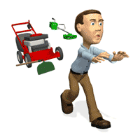 guy running from lawn responsibility How to Choose an Affordable Lawn Service 2